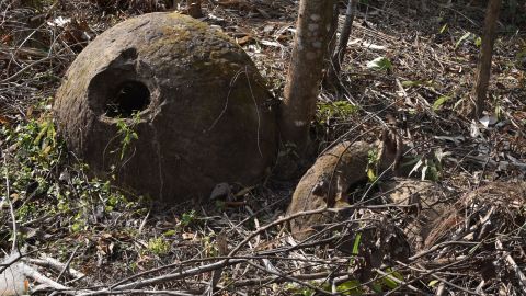 The jars, discovered in Assam, India, are up to 3 meters tall. 