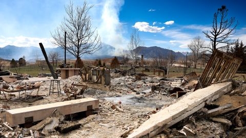 The remains of a home destroyed in the Marshall Fire in Colorado.