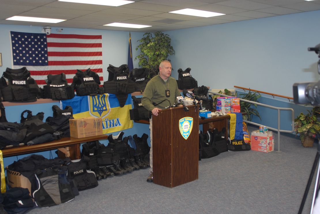 Falls Township Police Chief Nelson Whitney announcing the launch of his department's 'Operation Urgent Aid' in early March. 