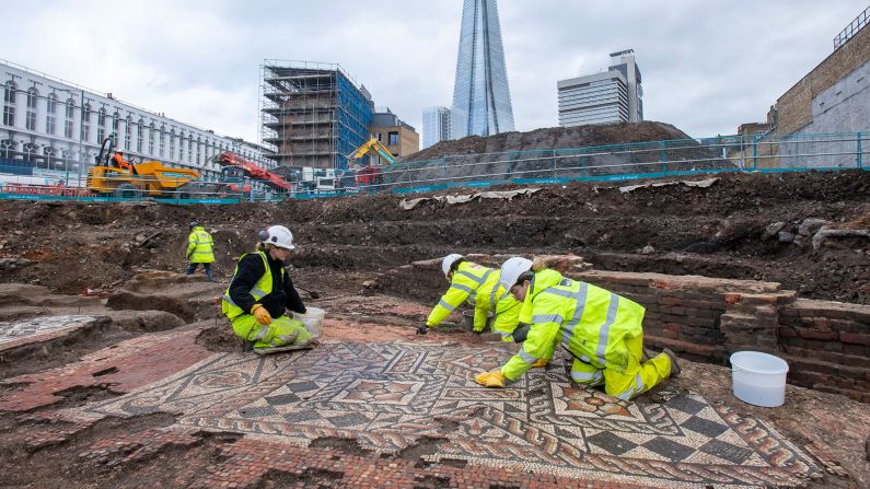 A large area of well-preserved Roman mosaic -- parts of it approximately 1,800 years old -- <a href="index.php?page=&url=https%3A%2F%2Fcnn.com%2Fstyle%2Farticle%2Froman-mosaic-london-discovery-scli-scn-intl-gbr%2Findex.html" target="_blank">has been uncovered in London</a> near one of the city's most popular landmarks.