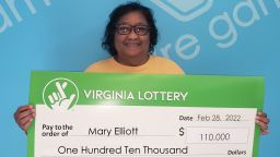 Mary Elliot of Buckingham County, Virginia, won $110,000 in the state lottery.

