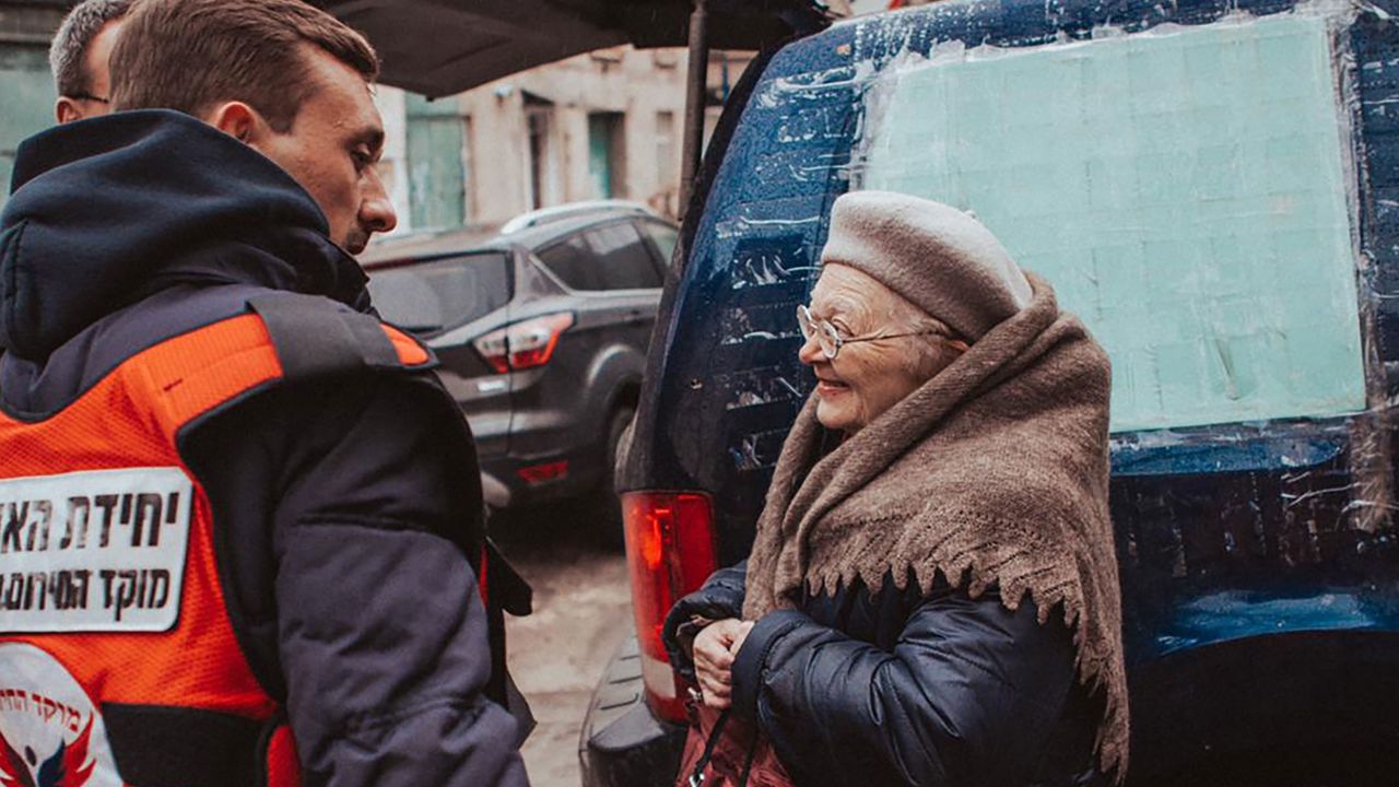 Margaryta arrives in Lviv, western Ukraine, after a long journey across the country from her hometown.