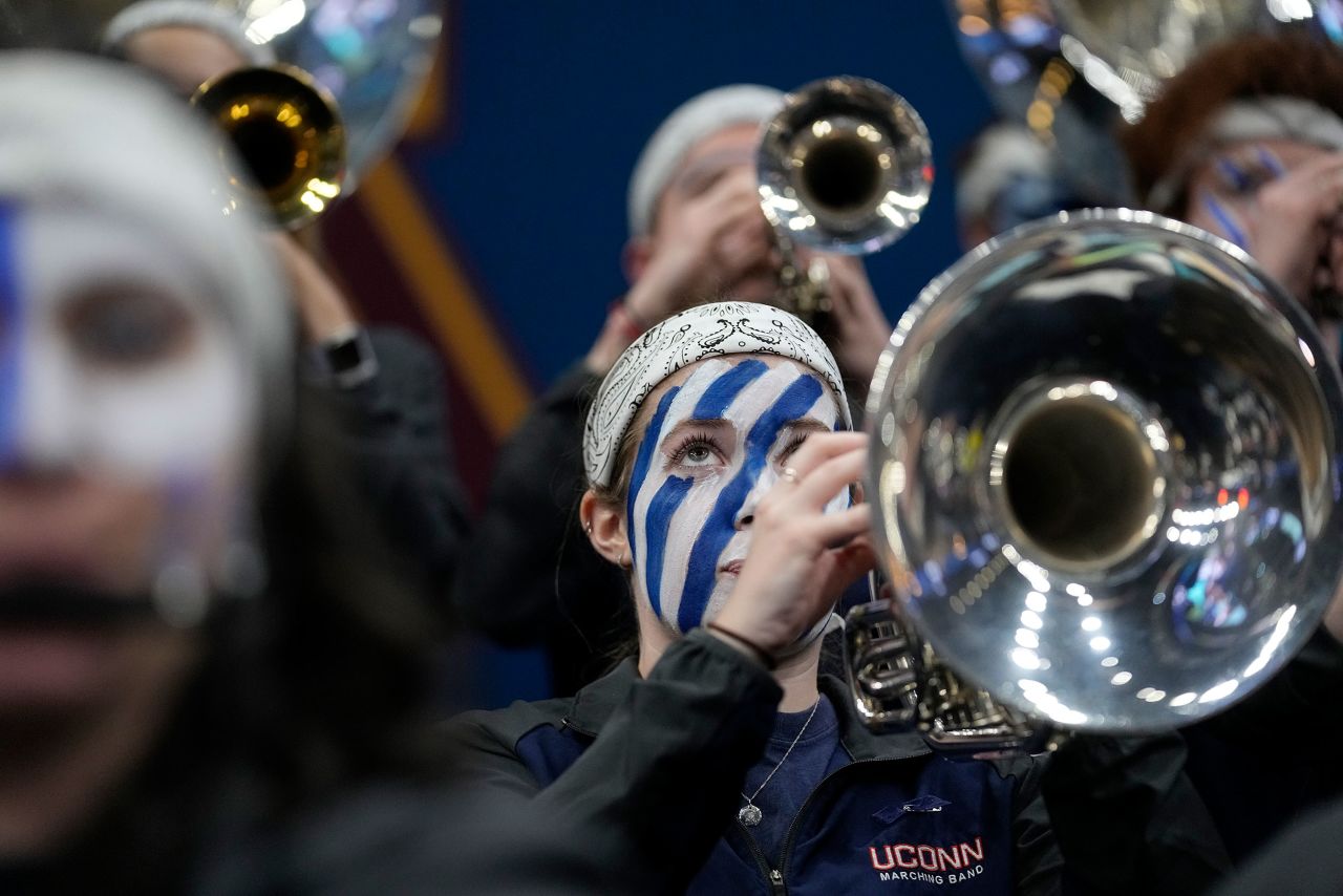 The UConn band plays before the game.