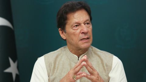 Pakistan's Prime Minister Imran Khan speaks during an interview with Reuters in Islamabad, Pakistan June 4, 2021. 