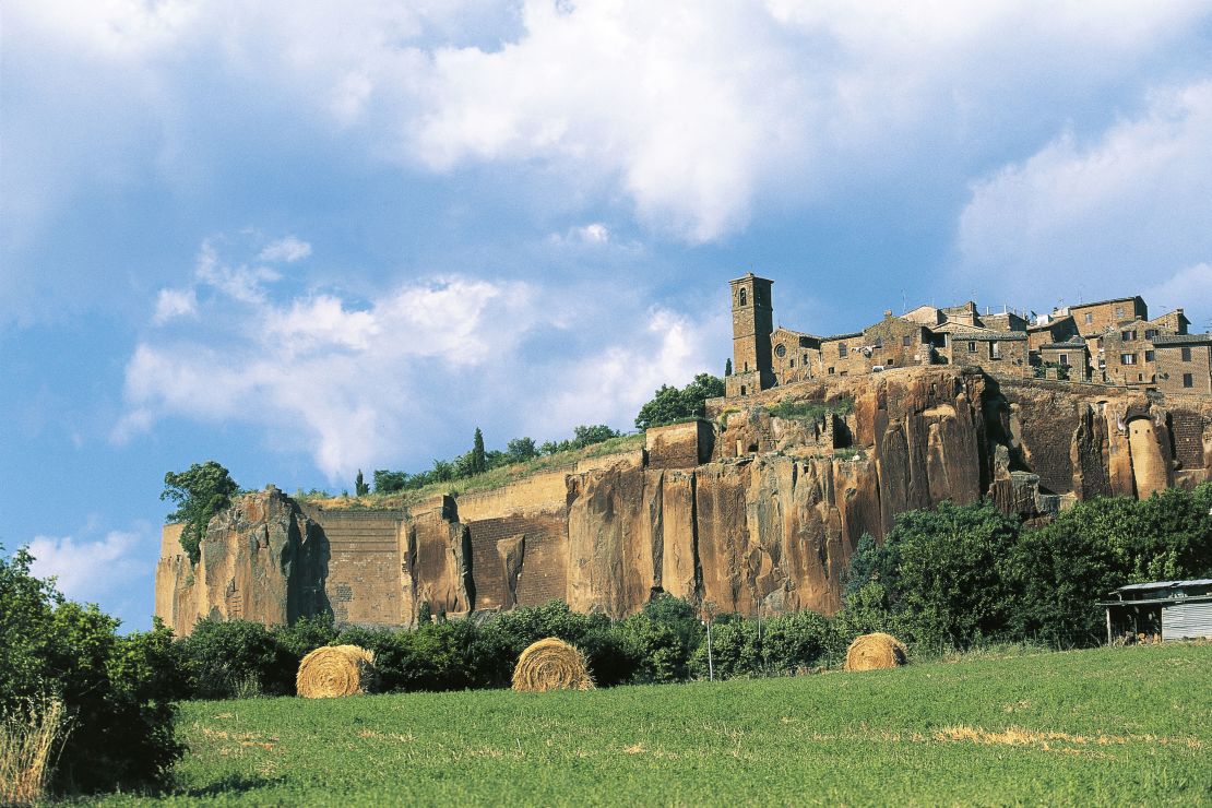 Tuff cliffs beneath Orvieto, Umbria, Italy.