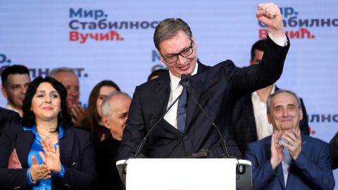 Serbian President Aleksandar Vucic won reelection in April. 

 