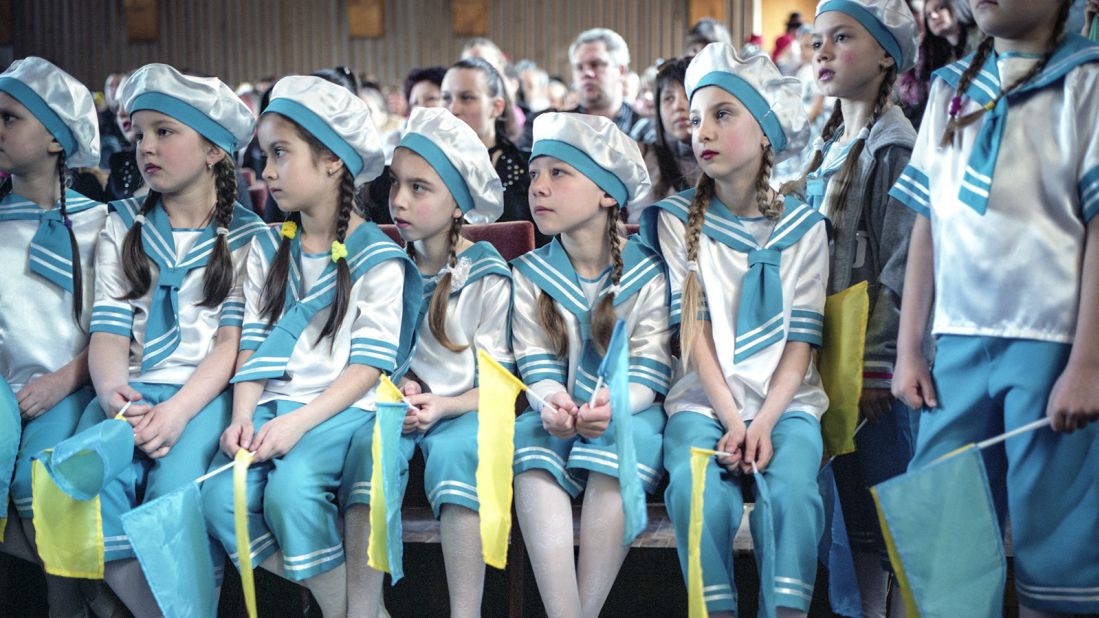 Polish photographer Justyna Mielnikiewicz took this photo of the Ukrainian Sloviansk and Kramatorsk school dance group competition in April 2015.