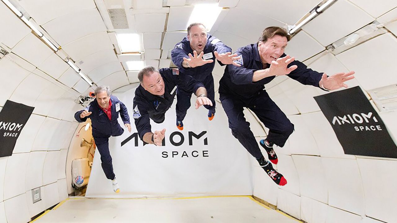 The Ax-1 Crew during Zero-G flight training.