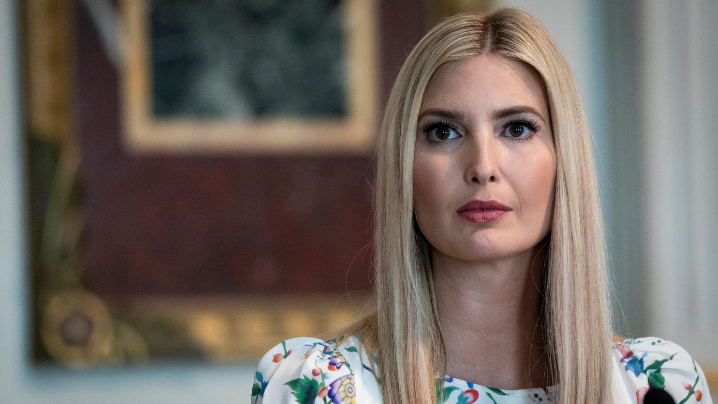 Ivanka Trump listens during an event in the Indian Treaty Room of the Eisenhower Executive Office Building on August 4, 2020, in Washington, DC.