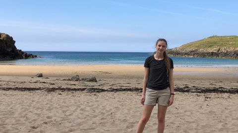 Isabel McEgan on holiday at Cable Bay in North Wales, a special place for McEgan family