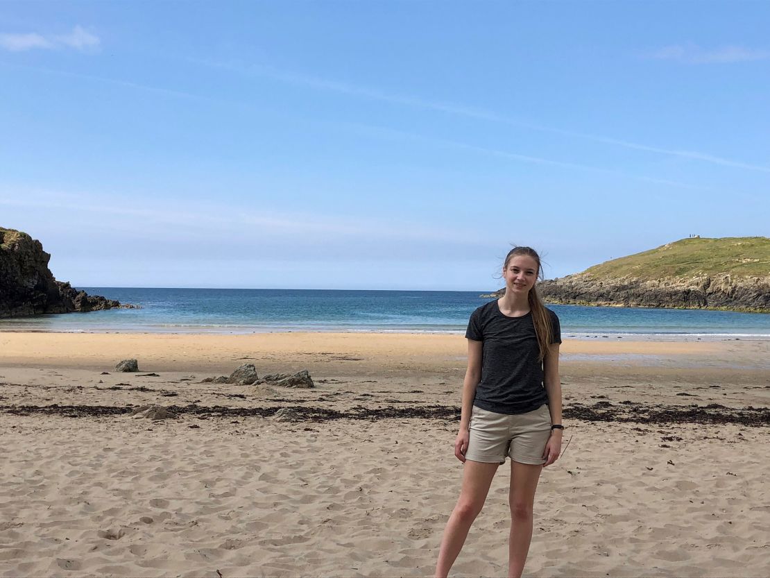 Isabel McEgan on holiday at Cable Bay in North Wales, a special place for McEgan family