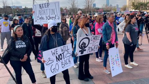 Abortion rights advocates gather outside the Oklahoma Capitol on Tuesday, April 5, 2022, in Oklahoma City, to protest several anti-abortion bills being considered by the GOP-led Legislature. 