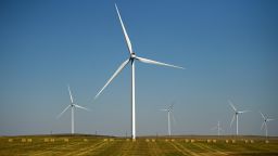Xcel Energy's Rush Creek Wind Farm and Transmission project turbines along CR 149 in Matheson mix agriculture and technology in the largest single-phase wind project in the United States, September 18, 2018 in Matheson, Colorado. 