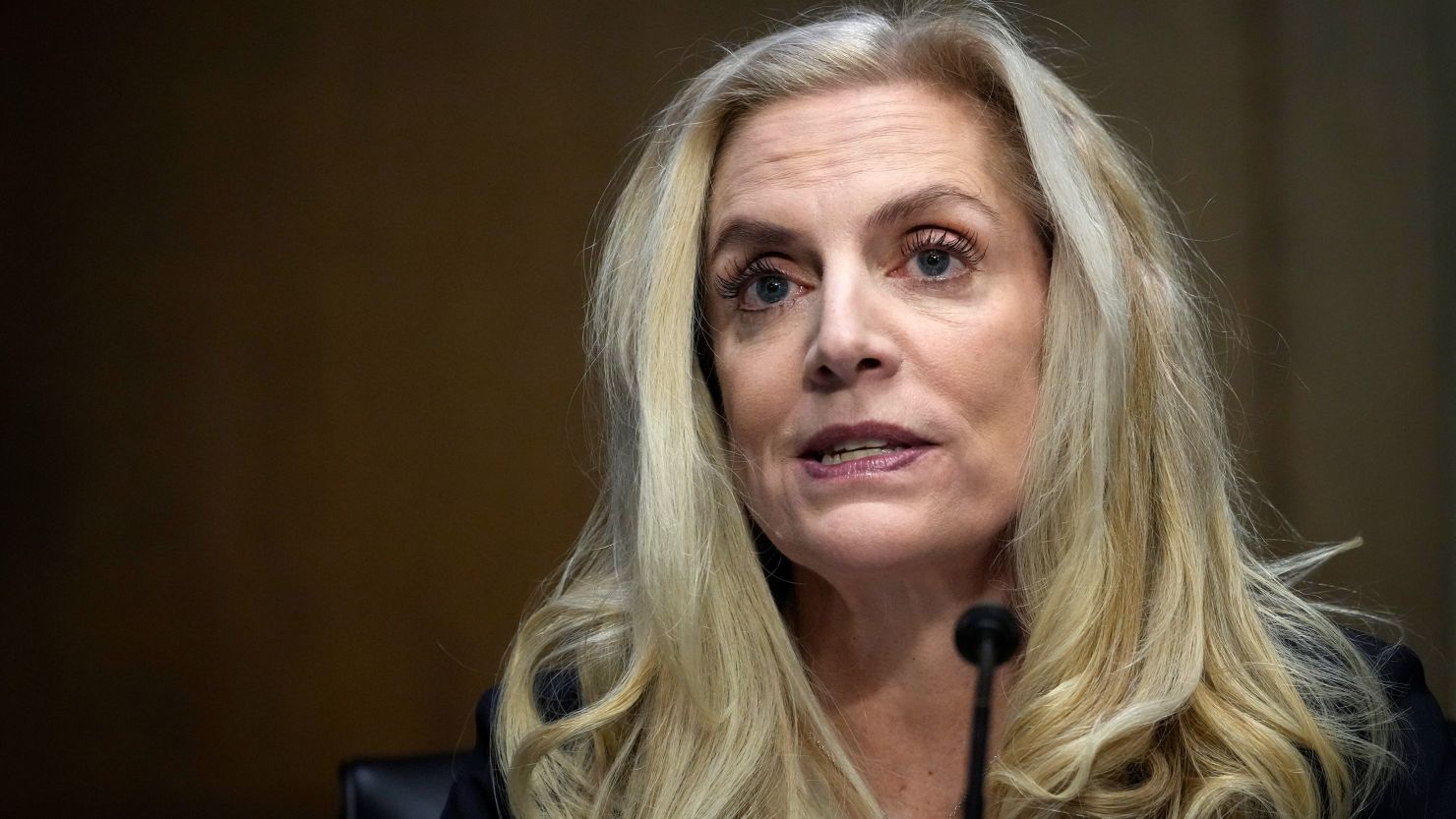 Lael Brainard speaks during her nomination hearing with the Senate Banking Committee on Capitol Hill, January 13, 2022, in Washington, DC. 