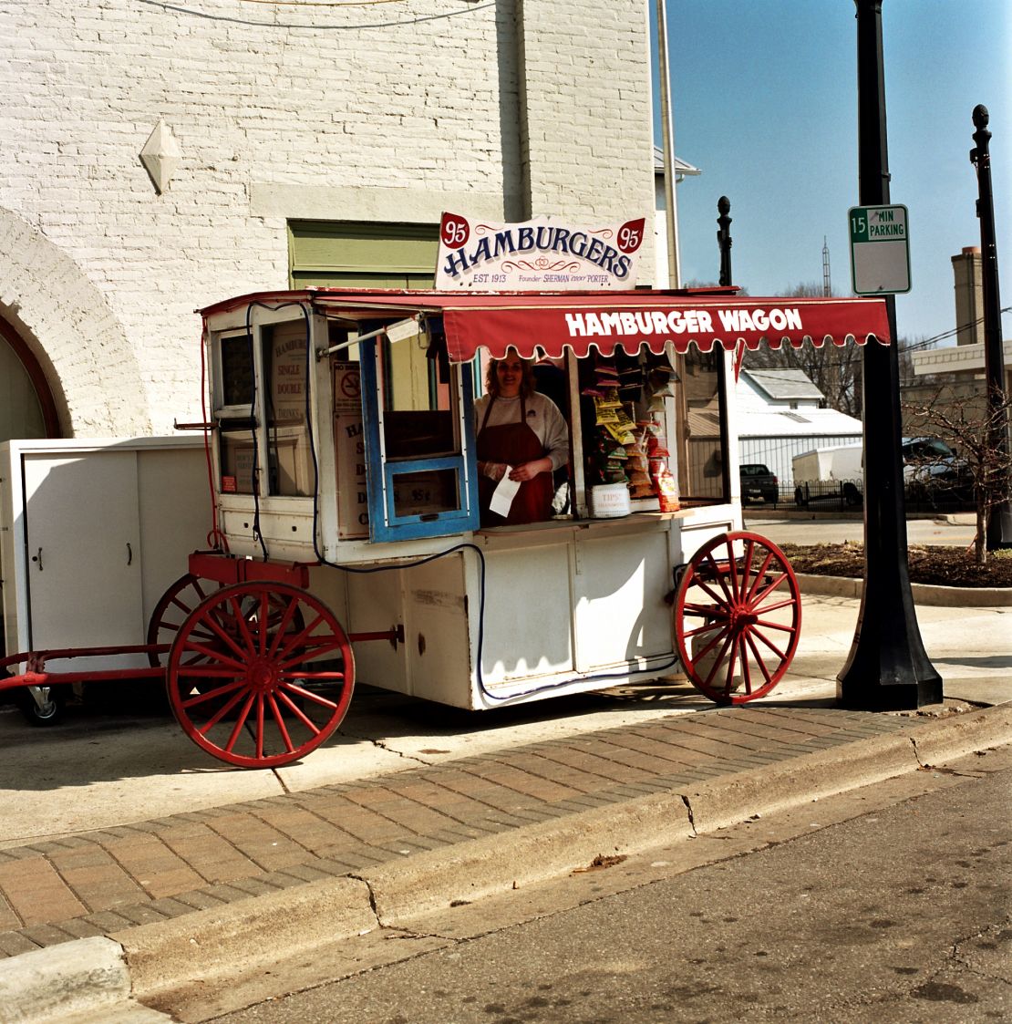 The Hamburger Wagon has been serving hamburgers in Miamisburg, Ohio, since 1913.