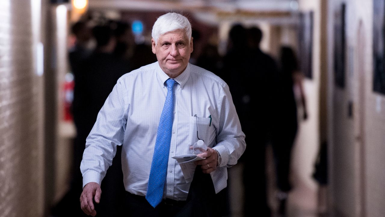 Rep. Bob Gibbs, a Republican from Ohio, leaves the House Republican Conference meeting in the Capitol in March 2018. 