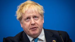 Boris Johnson, Prime Minister of Great Britain, takes part in a press conference after the NATO special summit at NATO headquarters on March 24, 2022 in Brussels, Belgium. 