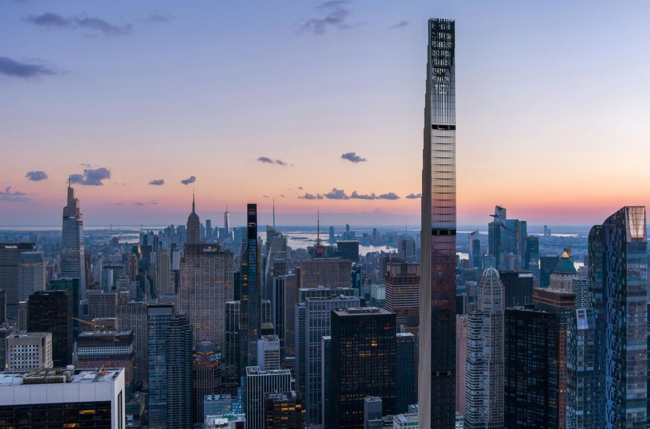 Steinway Tower is only eclipsed by One World Trade Center and Central Park Tower in the New York City skyline.