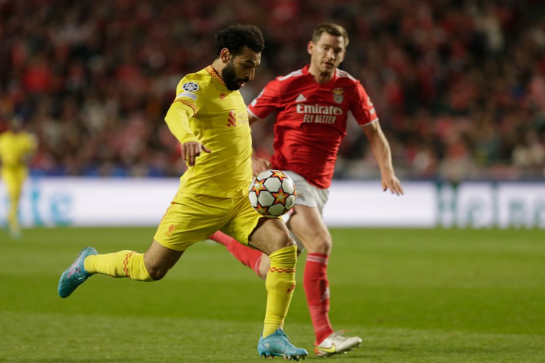 Salah again failed to find the net in Liverpool's Champions League quarterfinal first leg against Benfica on Tuesday.