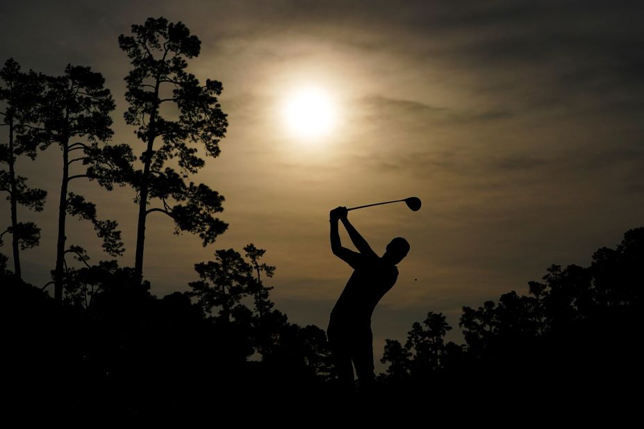 Cameron Davis tees off on the 14th hole during a practice round on Tuesday.