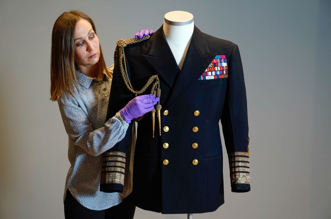 A naval uniform that once belonged to the Duke of Edinburgh as it goes on display