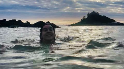 Waters took up swimming during the pandemic.