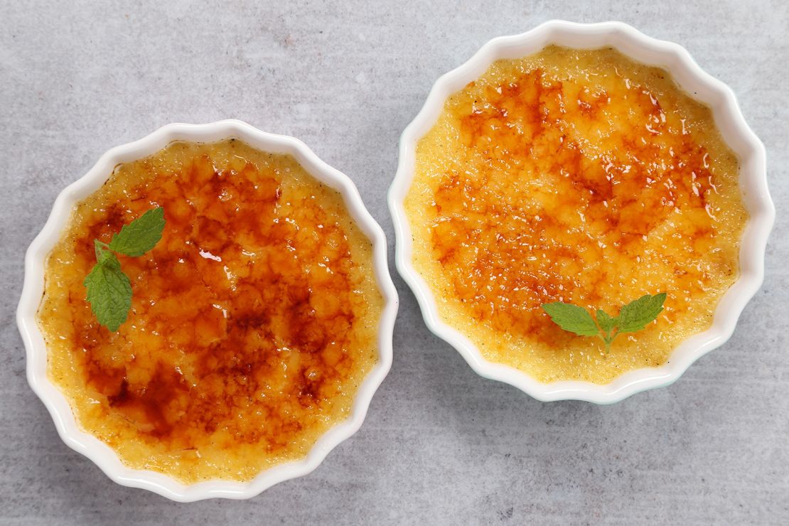Egg yolks are the base of the custard for crème brulée, which can be made in an oven or slow cooker.