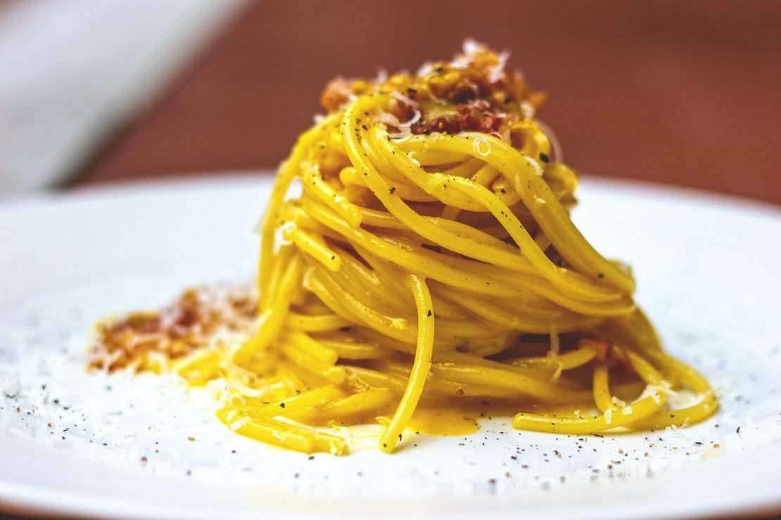 With one egg yolk per pasta serving, spaghetti carbonara makes a comforting meal for one or two.