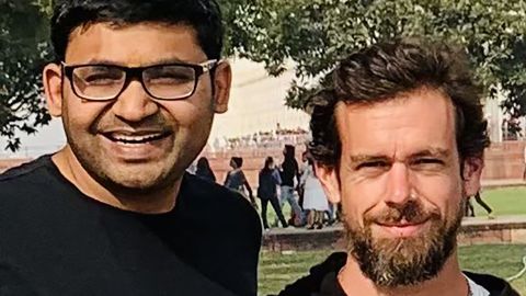 Twitter's Parag Agrawal took over as CEO after Jack Dorsey's surprise exit from the role in November. Agrawal tweeted out this photo of him and Dorsey when the leadership change was announced. 