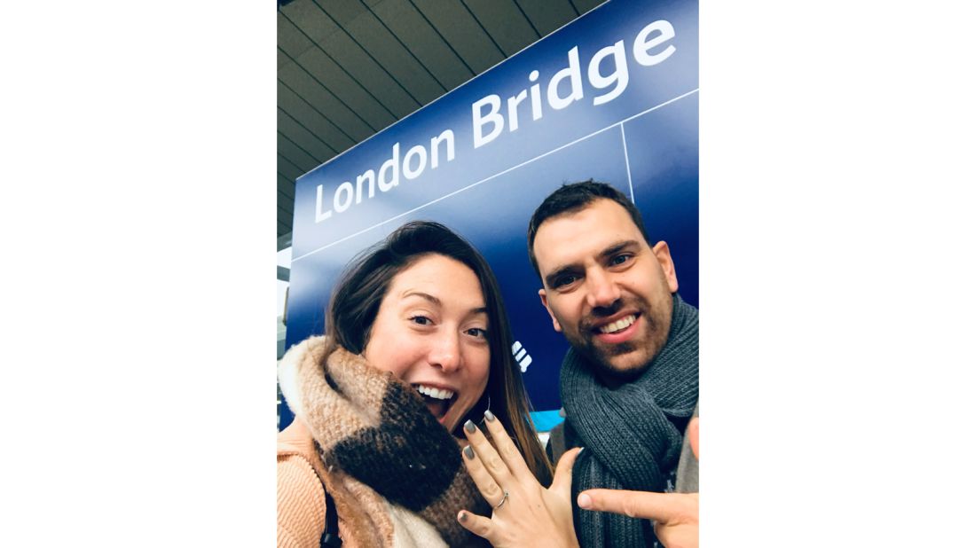 <strong>Surprise proposal: </strong>On December 15, 2019, exactly one year after they met on the train, Gostling orchestrated a surprise proposal at the station where they first met. 