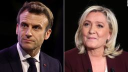 French presidential candidates Emmanuel Macron and Marine Le Pen.