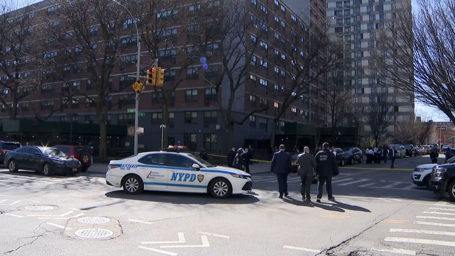 Police respond to the scene of a shooting in the Bronx borough of New York City on April 8, 2022.