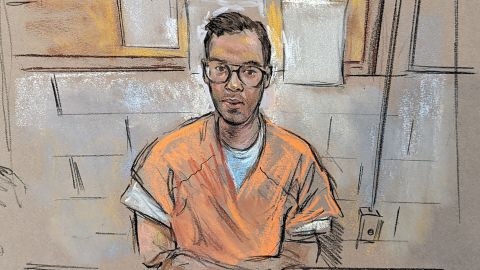 Haider Ali is pictured in court.