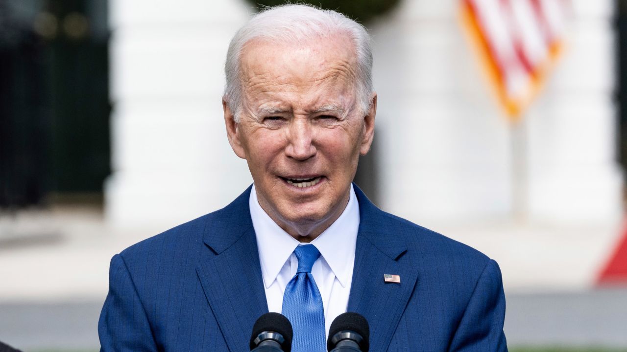 President Joe Biden speaks at a White House event on Friday, April 8, 2022. 