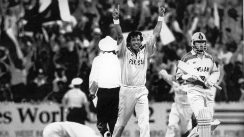 Imran Khan in the 92 World Cup, on March 27, 1992.