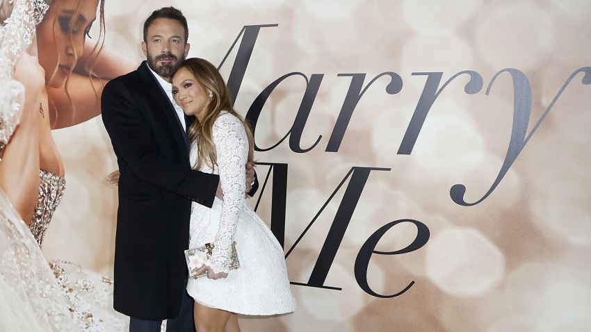LOS ANGELES, CALIFORNIA - FEBRUARY 08: (L-R) Ben Affleck and Jennifer Lopez attend the Los Angeles Special Screening of "Marry Me" on February 08, 2022 in Los Angeles, California. (Photo by Frazer Harrison/Getty Images)