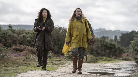 (From left) Sandra Oh as Eve Polastri and Jodie Comer as Villanelle star in "Killing Eve." 