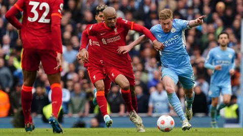 Kevin De Bruyne (right) was brilliant against Liverpool. 