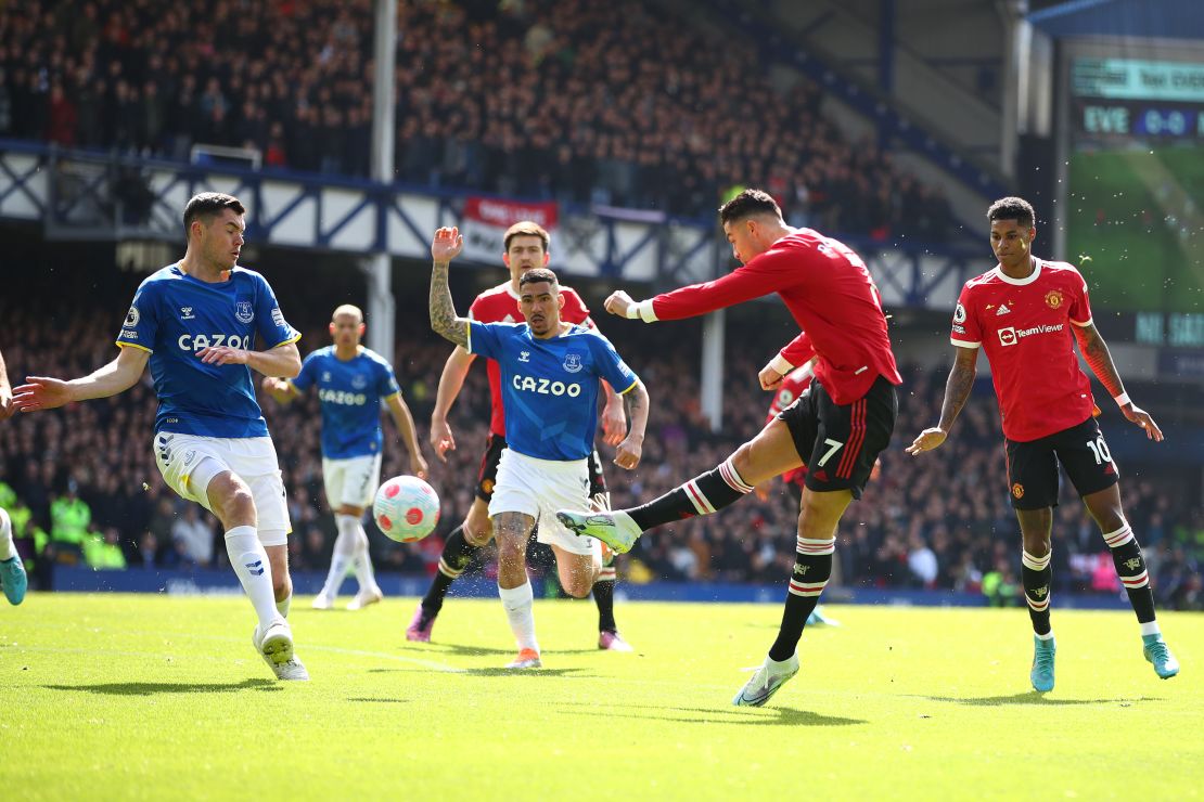 Defeat at Goodison Park struck a heavy blow to Ronaldo's and United's hopes of a top-four finish.
