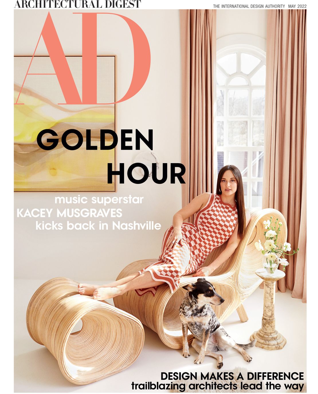 Kacey Musgraves on the cover of Architectural Digest's May cover. 