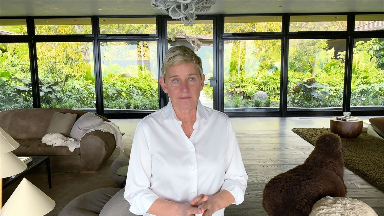 DeGeneres appears in the "iHeart Living Room Concert for America," a television special that aired in March 2020 and raised money for charity.