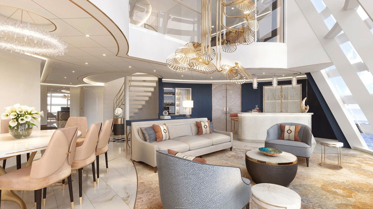 <strong>Disney Wish Tower Suite:</strong> The stunning Wish Tower Suite will debut on the Disney Wish this summer. Though prices will vary depending on the length of the trip, rates per cruise start from $21,000 for two adults.   