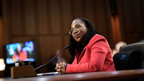 Judge Ketanji Brown Jackson at her Senate Judiciary Committee confirmation hearing on Capitol Hill on March 22, 2022. 