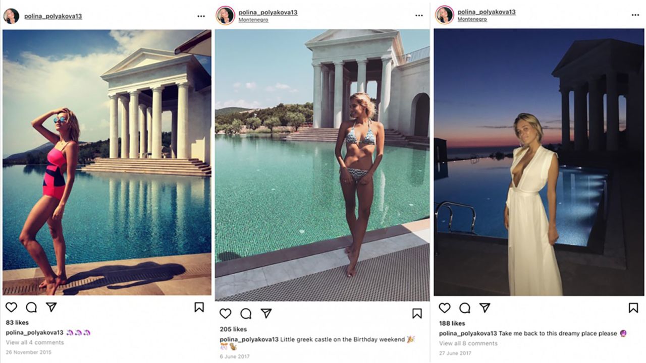 The daughter of Lavrov's purported girlfriend, Polina Kovaleva -- pictured here at oligarch Oleg Deripaska's villa in Montenegro, according to the Anti-Corruption Foundation -- appears to benefit from Lavrov's connections to the Kremlin. 