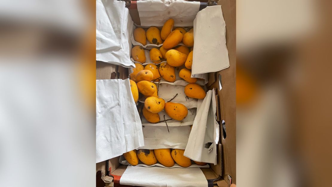 Shanghai residents Rodrigo Zeidan and Melissa Nogueira are finding out that sometimes the minimum order of food items, is more than enough. Like this order of a box of mangoes.