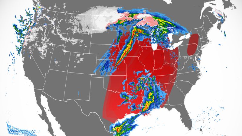 Storm dumps snow that shuts down highway for 500 miles and prompts tornado advisories in Minnesota and other states
