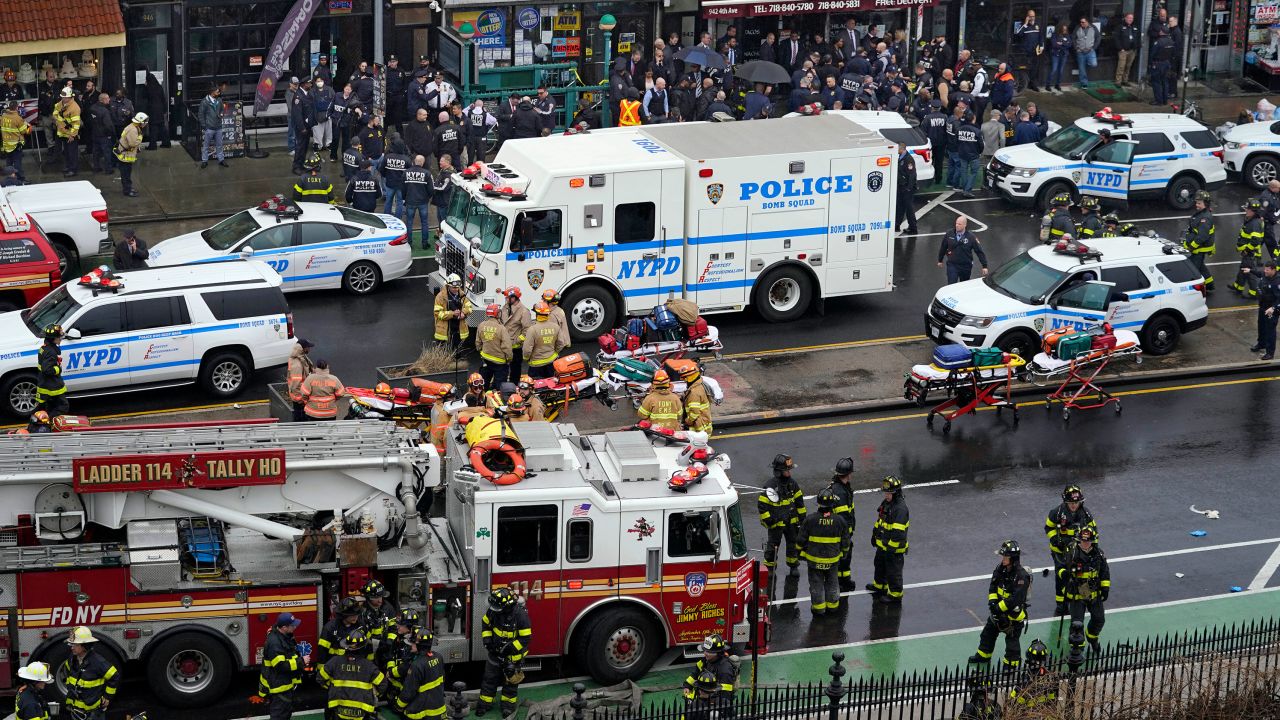 A gunman opened fire in a Brooklyn subway car Tuesday morning, wounding 10 people.
