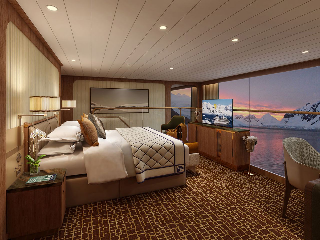 Seabourn Venture's Wintergarden Suite.