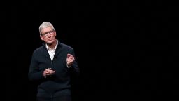 FILE PHOTO: Apple CEO Tim Cook speaks during an Apple launch event in the Brooklyn borough of New York, U.S., October 30, 2018. REUTERS/Shannon Stapleton/File Photo