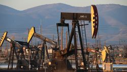 Active pump jacks increase pressure to draw oil toward the surface at the South Belridge Oil Field on February 26, 2022, in unincorporated Kern County, California, approximately 141 miles (227 km) northwest of Los Angeles, California.